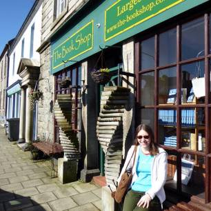 beck outside book shop wigtown