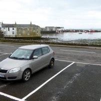 Isle of Whithorn, car with spare wheel